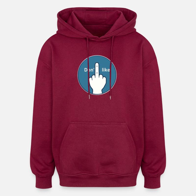 Non Thanks Motif du majeur - Sweat Ă capuche oversize unisexe - bordeaux