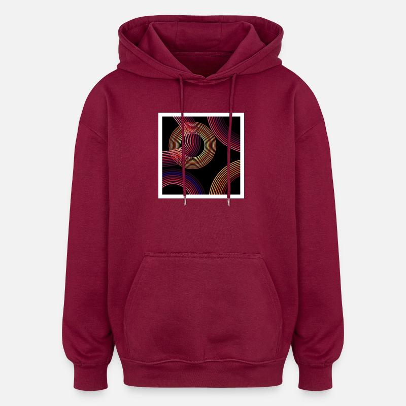 Neon Wirbel - Oversized Unisex Hoodie - Burgunderrot
