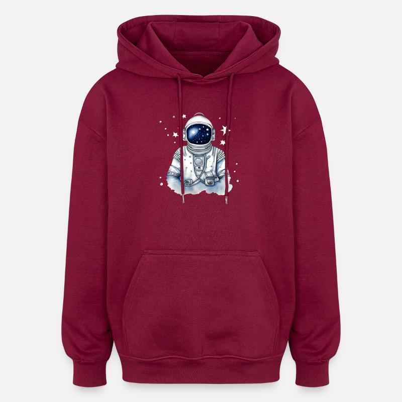 Astronaute dans l’espace stellaire - Sweat à capuche oversize unisexe - bordeaux