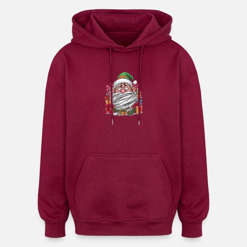 Le Père Noël noué - Sweat à capuche oversize unisexe - bordeaux