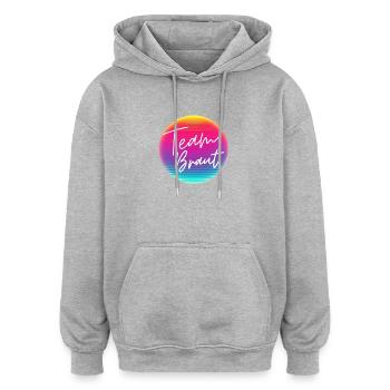 Team Braut! Cool  Neon Kreis Personalisierbar - Oversized Unisex Hoodie - Burgunderrot - Vorne - Noah (186cm)