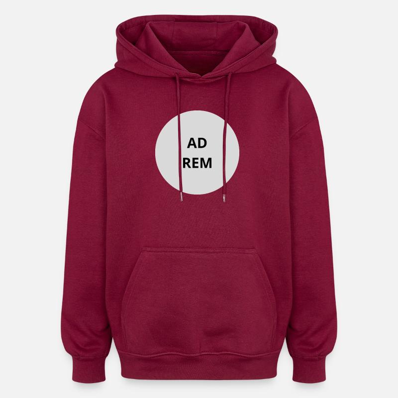 Text des Graukreis-Emblems - Oversized Unisex Hoodie - Burgunderrot