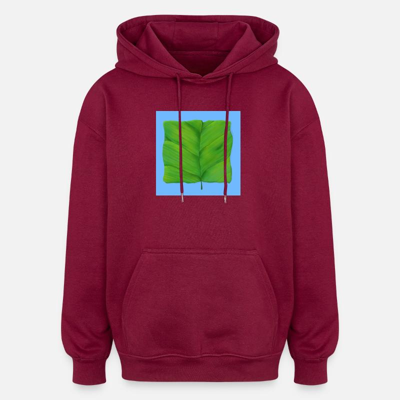 La Feuille carrée - Sweat à capuche oversize unisexe - bordeaux