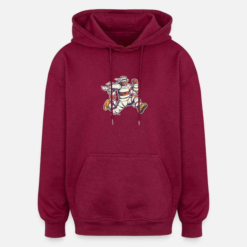 Momie runner - Sweat à capuche oversize unisexe - bordeaux