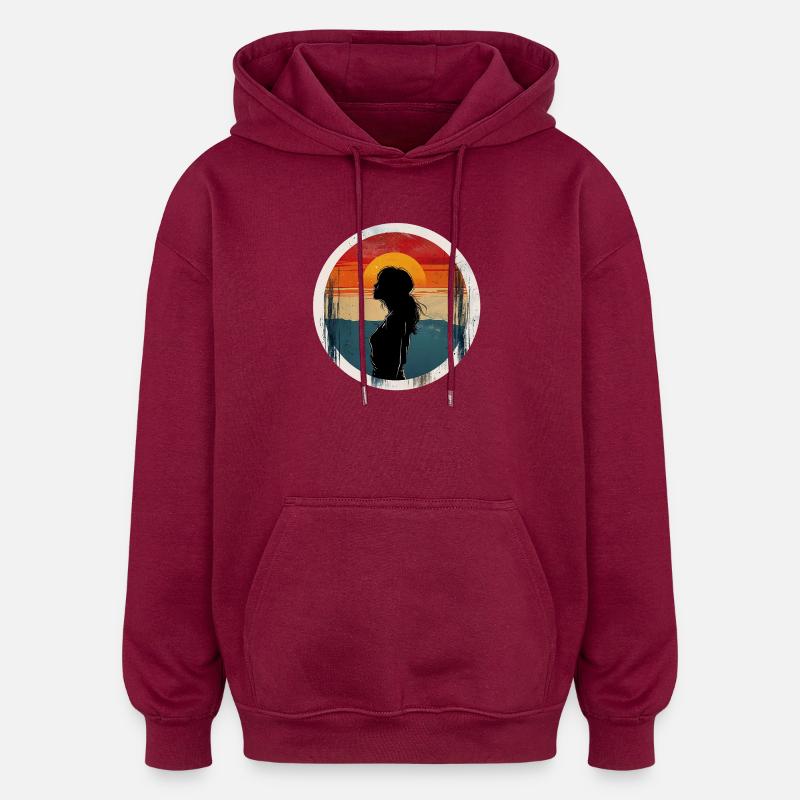 Sun Girl 01 - Sweat à capuche oversize unisexe - bordeaux