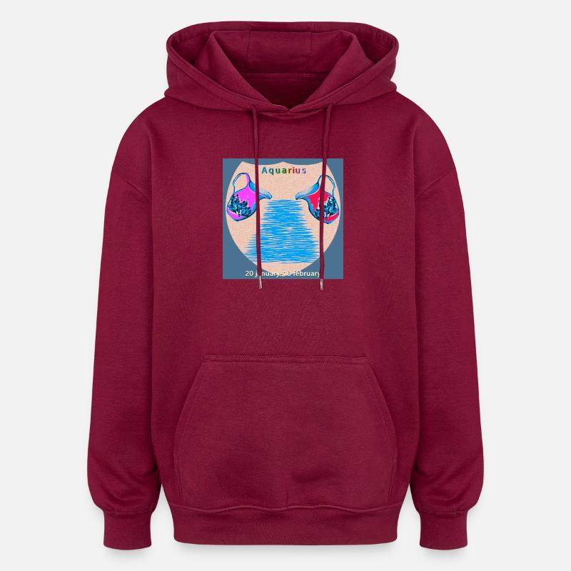 Wassermann - Oversized Unisex Hoodie - Burgunderrot