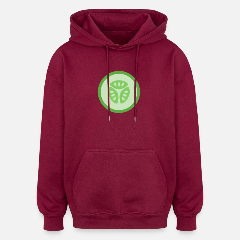 Cucumber Slice - Oversized Unisex Hoodie - burgundy