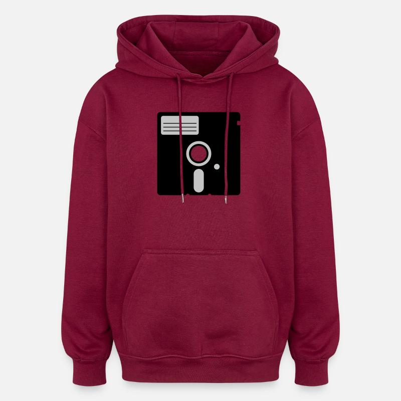 retro floppy disk - Sweat à capuche oversize unisexe - bordeaux