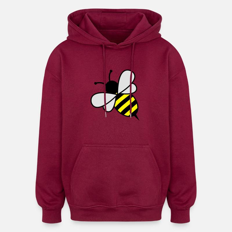 bee - Sweat à capuche oversize unisexe - bordeaux