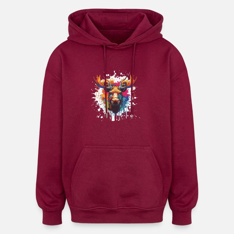 Élan - Sweat à capuche oversize unisexe - bordeaux