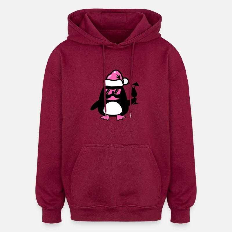 Noël du canard de plage - Sweat à capuche oversize unisexe - bordeaux