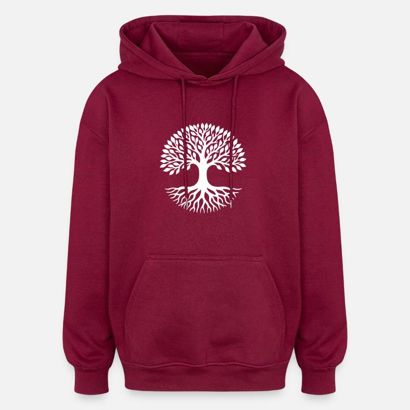 baum des lebens - Oversized Unisex Hoodie - Burgunderrot