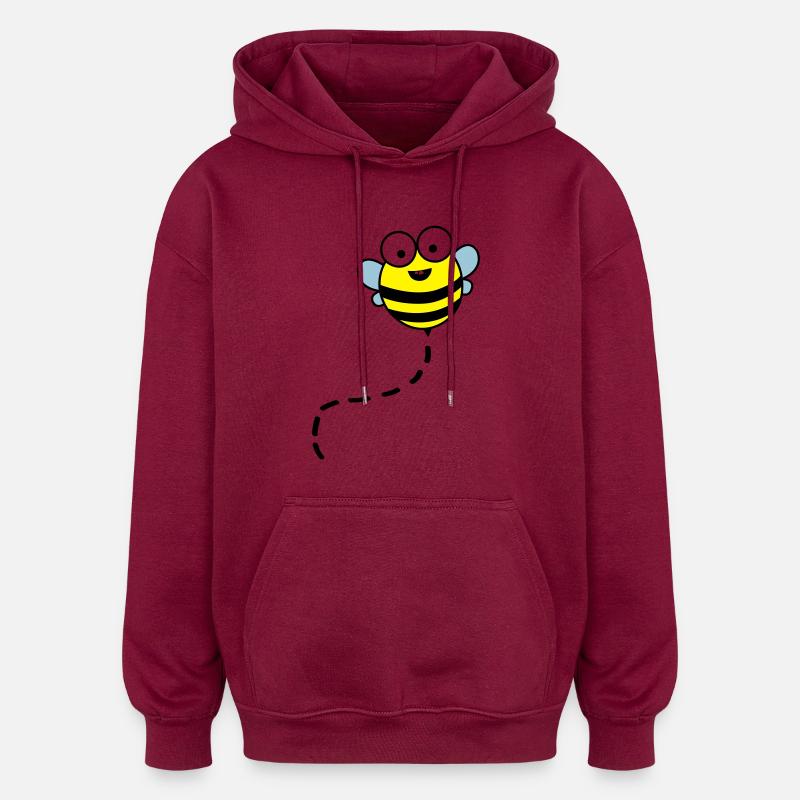 lustige_biene_02 - Sweat à capuche oversize unisexe - bordeaux