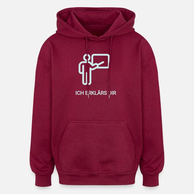 Abstraktes Lehrerthema mit Farbverlauf - Oversized Unisex Hoodie - Burgunderrot