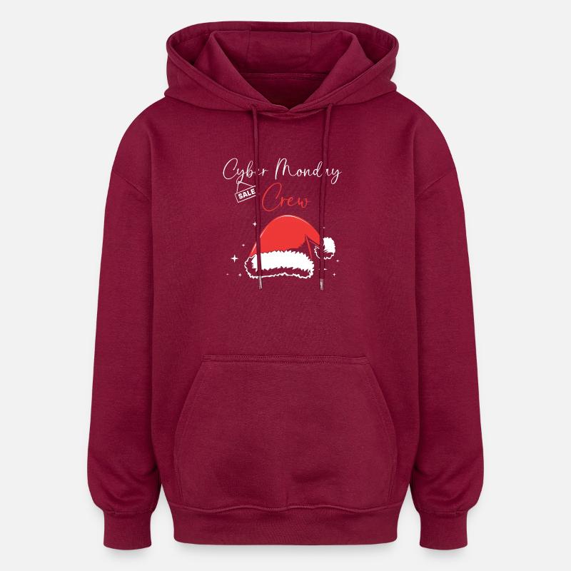 Virée shopping du Cyber Monday - Sweat à capuche oversize unisexe - bordeaux