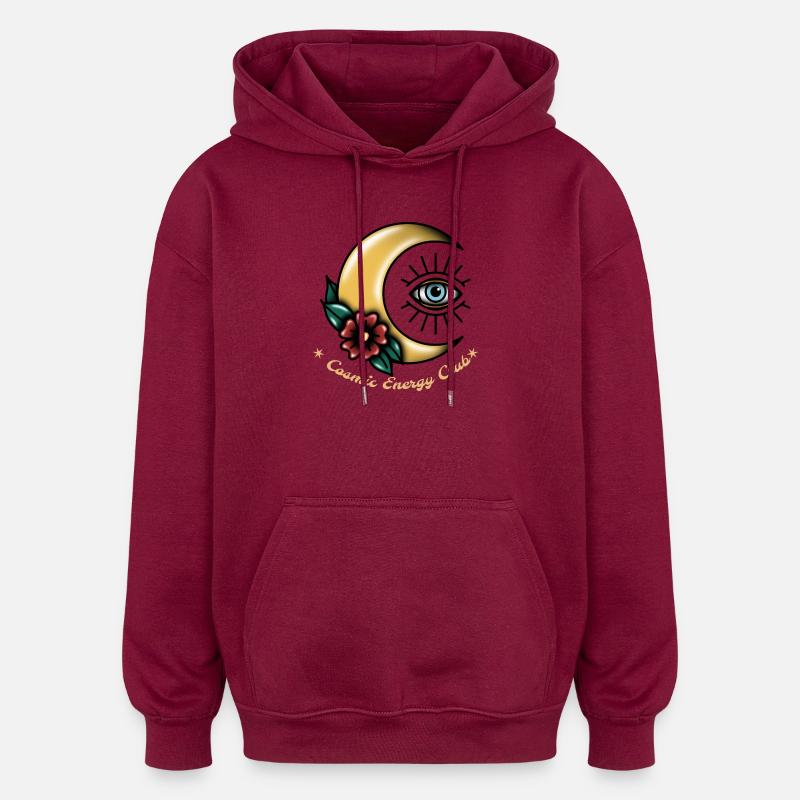 Club d’Énergie Cosmique - Sweat à capuche oversize unisexe - bordeaux