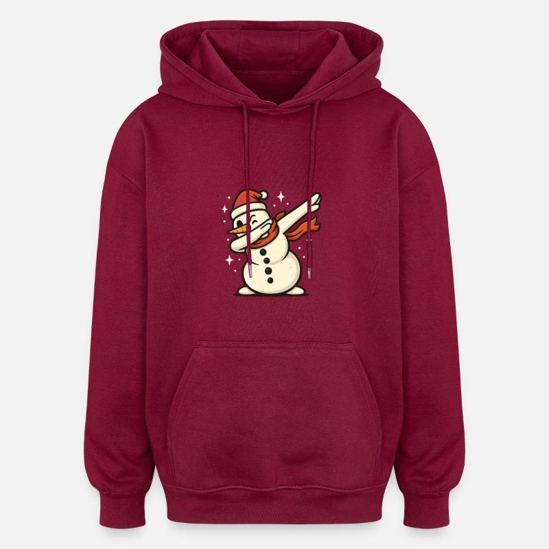 Dabbender Schneemann Dab Snowman - Oversized Unisex Hoodie - Burgunderrot