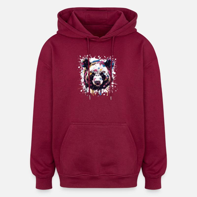  Panda Tier Pandabär - Oversized Unisex Hoodie - Burgunderrot