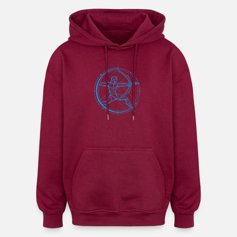 Signe du Sagittaire – But & Liberté - Sweat à capuche oversize unisexe - bordeaux