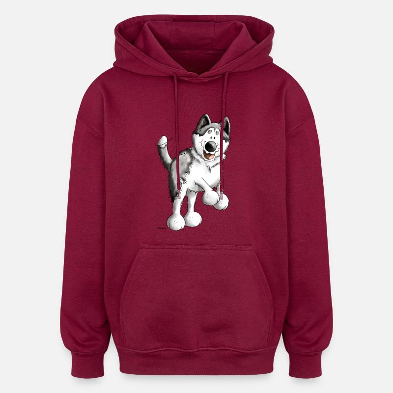 Mignon Husky - Sweat à capuche oversize unisexe - bordeaux