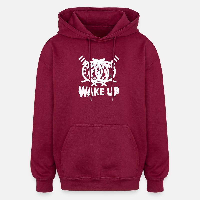 Alarm clock - Sweat à capuche oversize unisexe - bordeaux