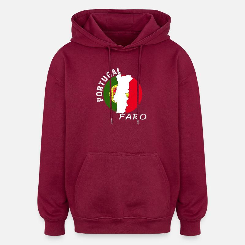Faro - Sweat à capuche oversize unisexe - bordeaux