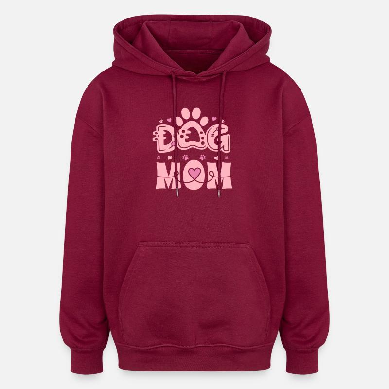 Monogramme Minimal DOG MOM - Sweat à capuche oversize unisexe - bordeaux