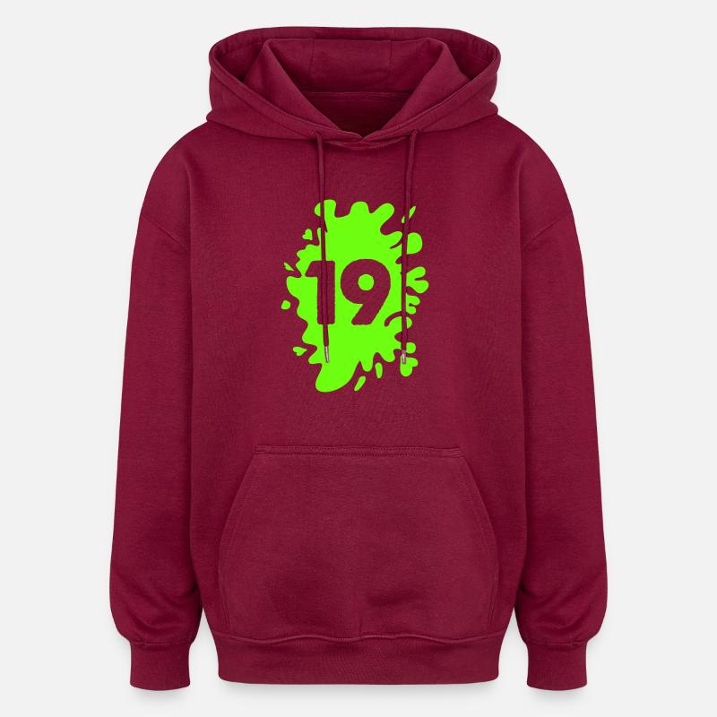 klecks 19 - Oversized Unisex Hoodie - Burgunderrot
