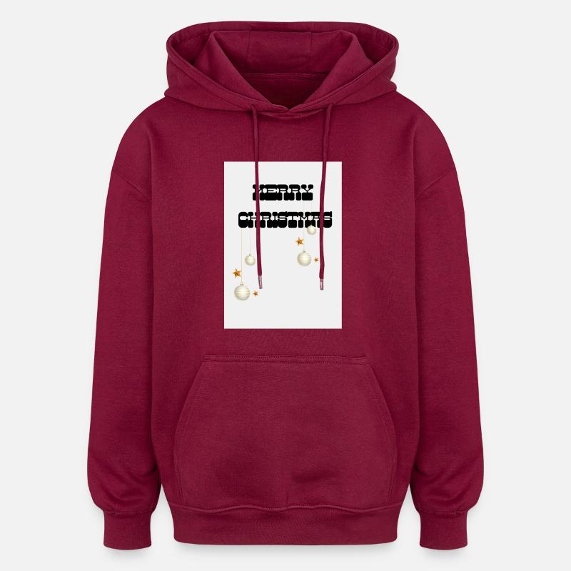 Joyeux Noël - Sweat à capuche oversize unisexe - bordeaux