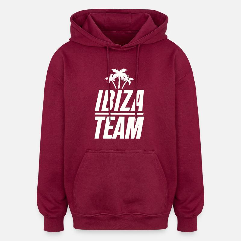 L’équipe d’Ibiza - Sweat à capuche oversize unisexe - bordeaux