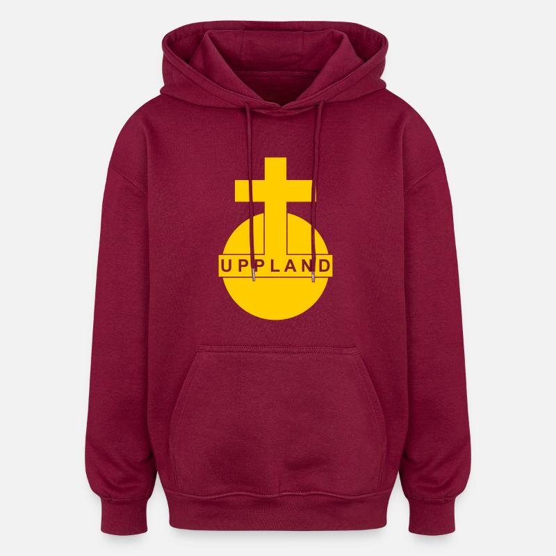 Uppland - Sweat à capuche oversize unisexe - bordeaux