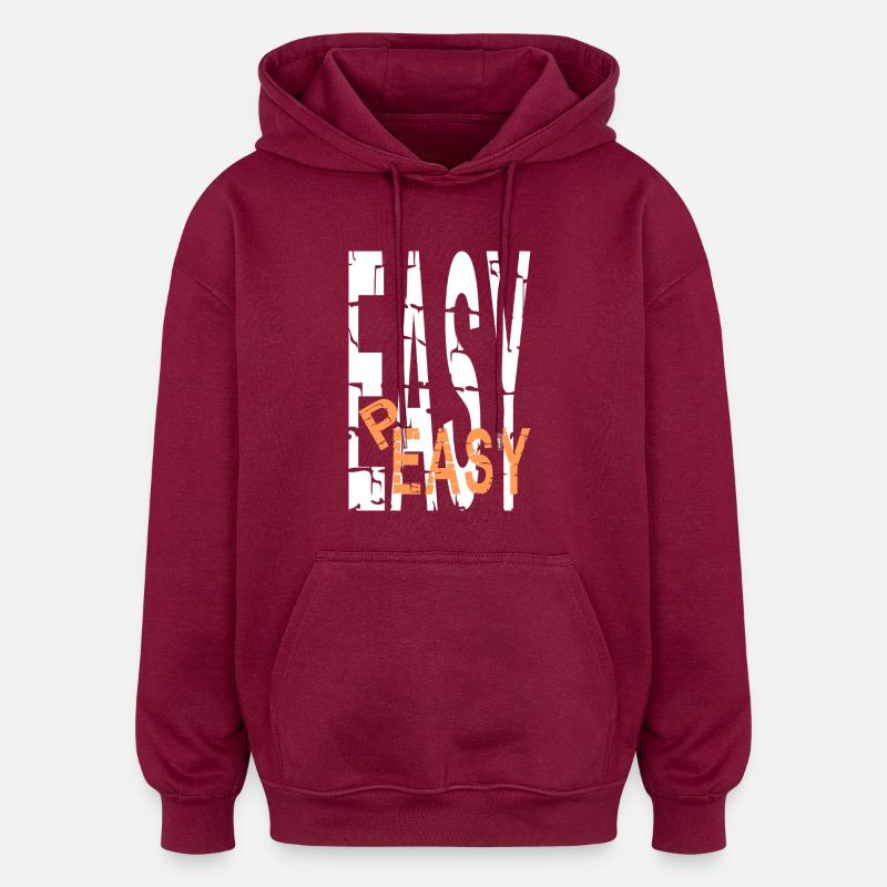 easy-peasy - Sweat à capuche oversize unisexe - bordeaux