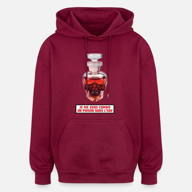 POISON DANS L'EAU #2 - let's talk - Sweat à capuche oversize unisexe - bordeaux