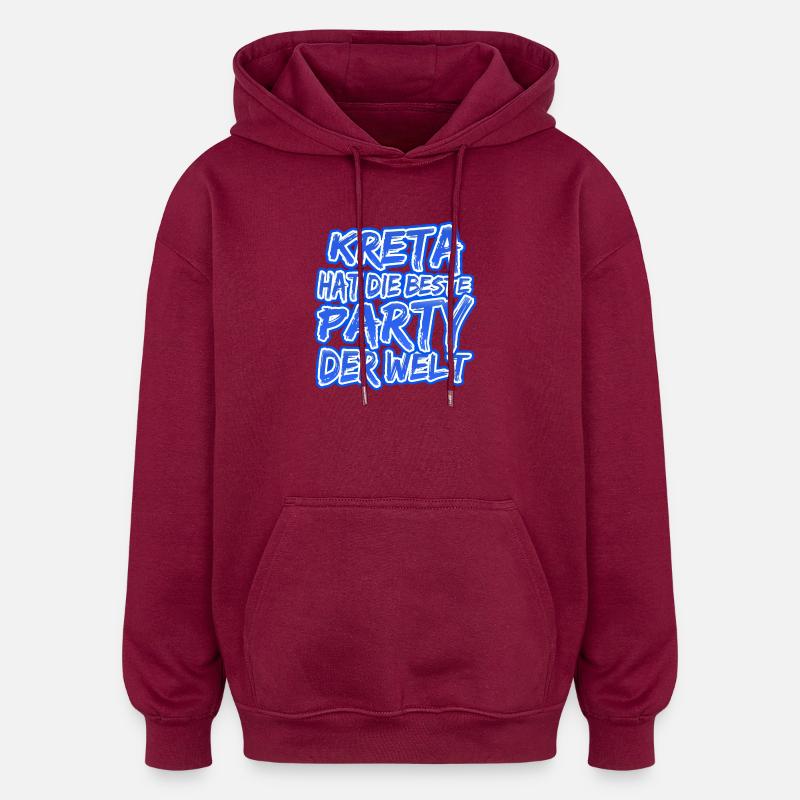 La Crète comme jour férié - Sweat à capuche oversize unisexe - bordeaux