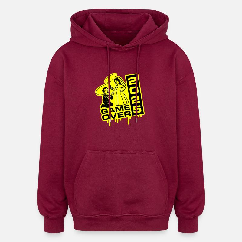 Mariage Game Over 2025 - Sweat à capuche oversize unisexe - bordeaux