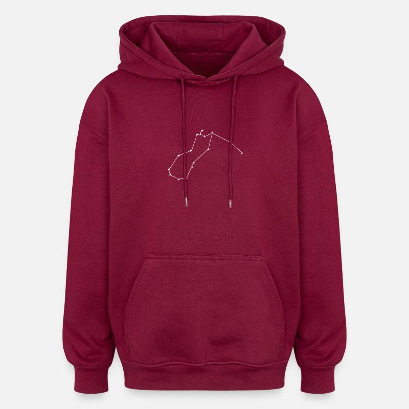 Traînées d’étoiles du Verseau - Sweat à capuche oversize unisexe - bordeaux