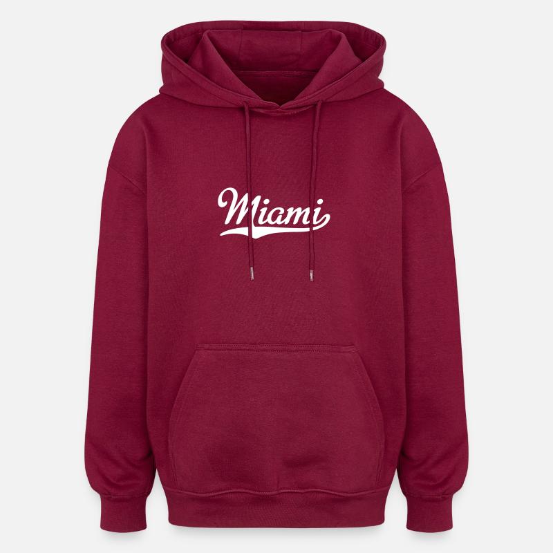 Miami - Sweat à capuche oversize unisexe - bordeaux