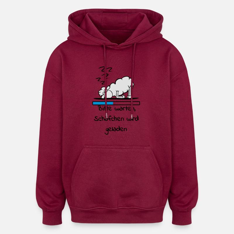 Schäfchen - Oversized Unisex Hoodie - Burgunderrot