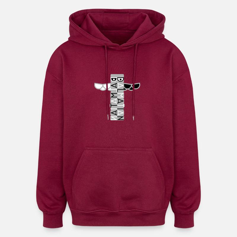 Totem Pole dalmatien - Sweat à capuche oversize unisexe - bordeaux
