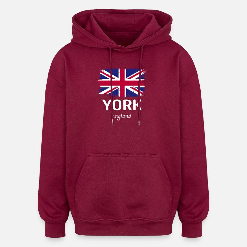 York - Sweat à capuche oversize unisexe - bordeaux