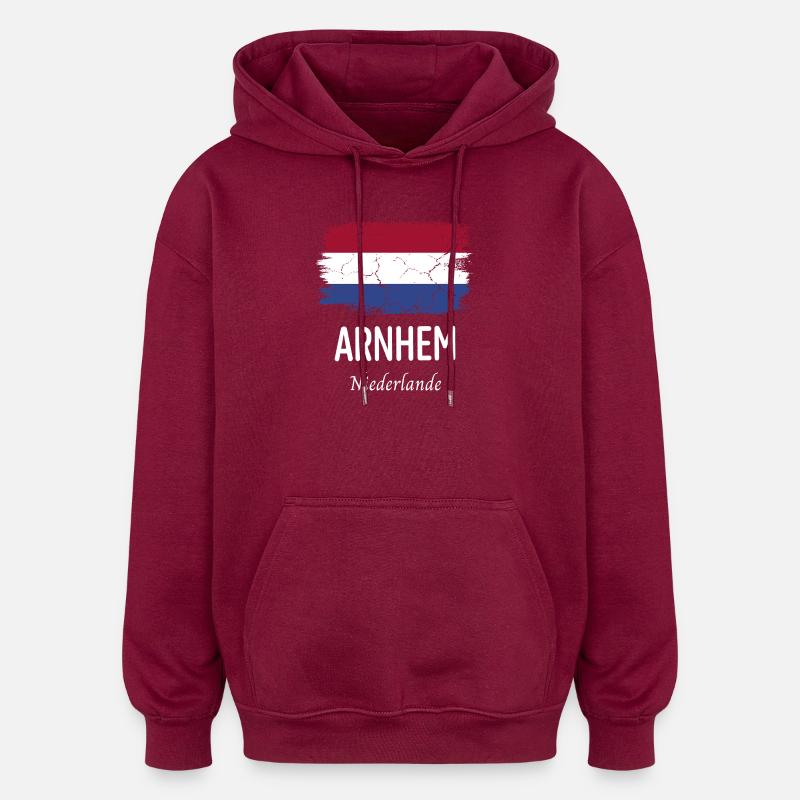 Arnhem - Sweat à capuche oversize unisexe - bordeaux