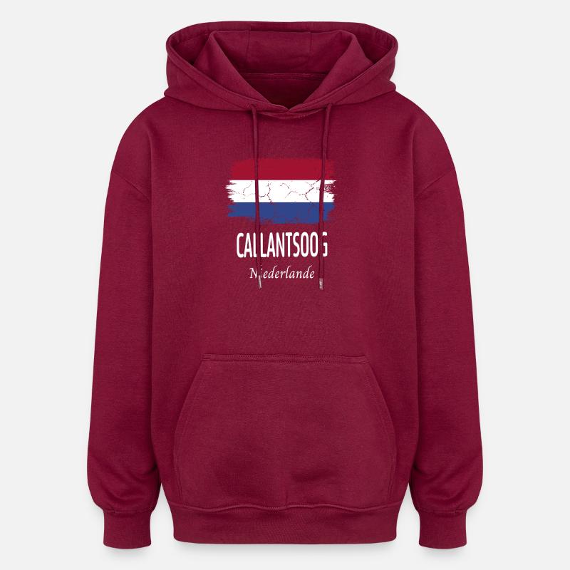 Callantsoog - Sweat à capuche oversize unisexe - bordeaux