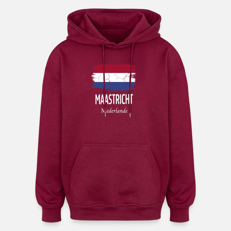 Maastricht - Sweat à capuche oversize unisexe - bordeaux