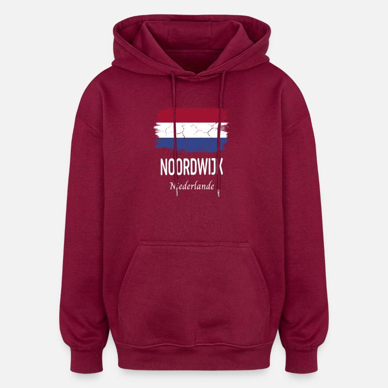 Noordwijk - Sweat à capuche oversize unisexe - bordeaux