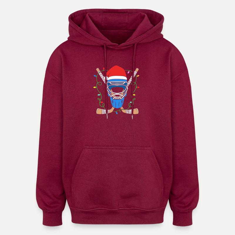 Hockey sur glace Para Handicap - Sweat à capuche oversize unisexe - bordeaux