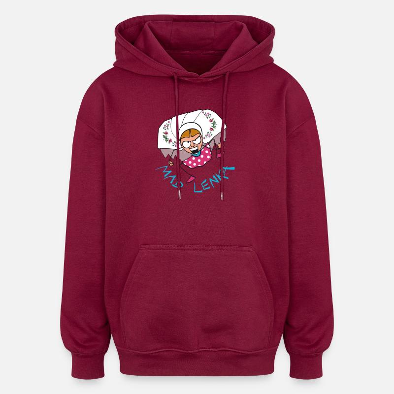MADLENKA - DS - Sweat à capuche oversize unisexe - bordeaux