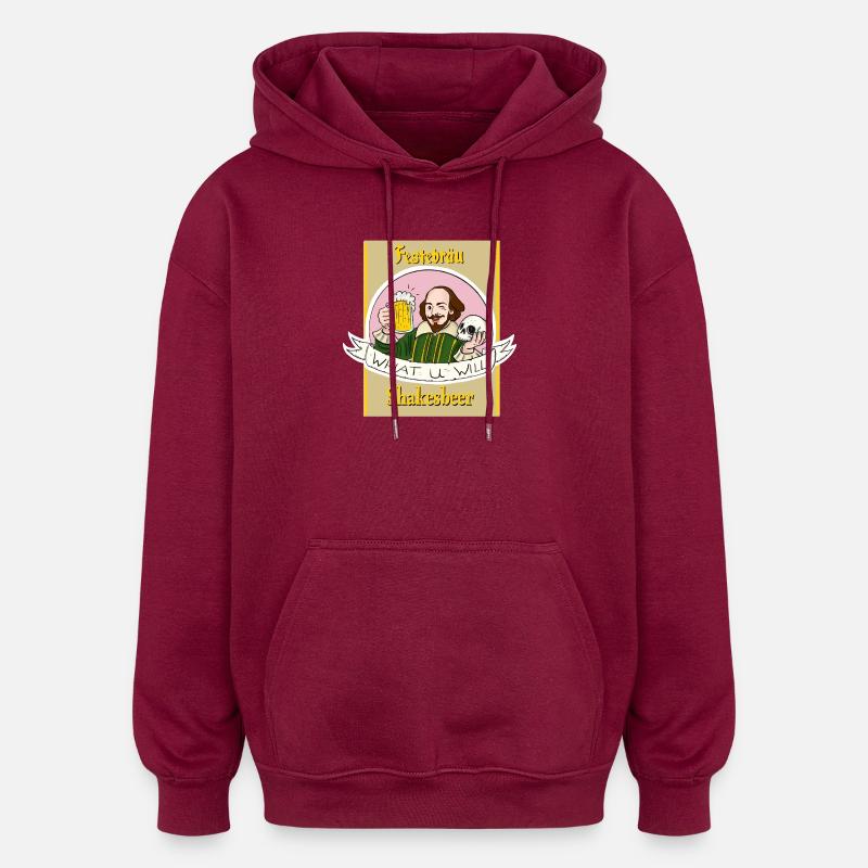 Festebräu - Oversized Unisex Hoodie - Burgunderrot