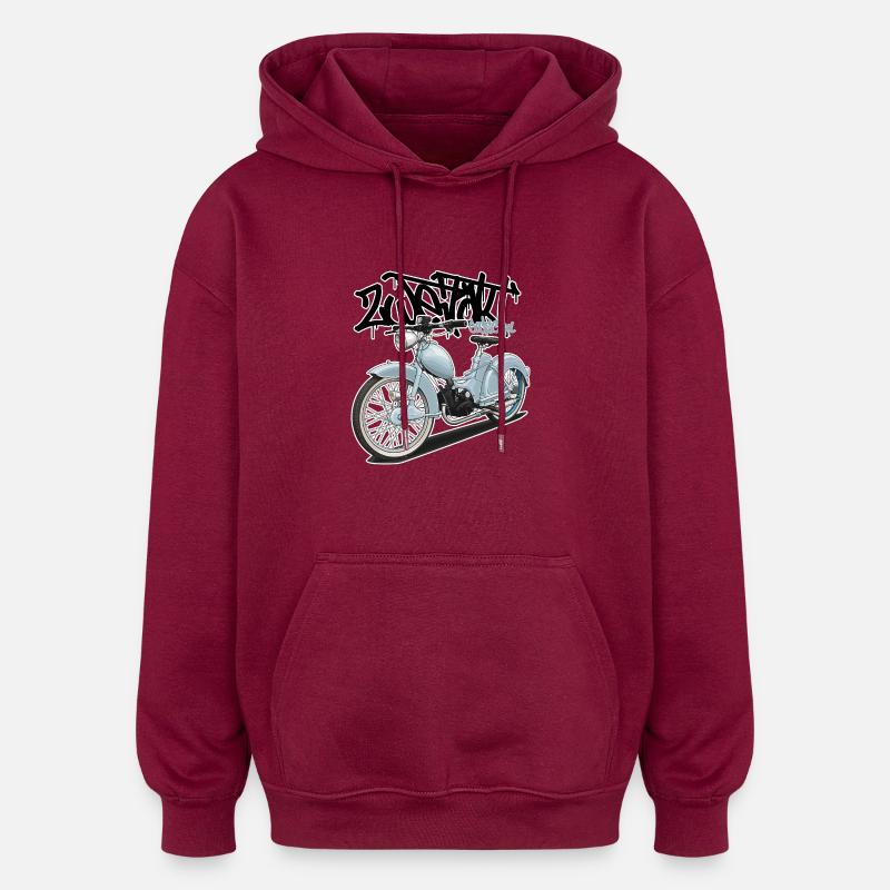 SR2 (bleu clair) // Illustration - Sweat à capuche oversize unisexe - bordeaux