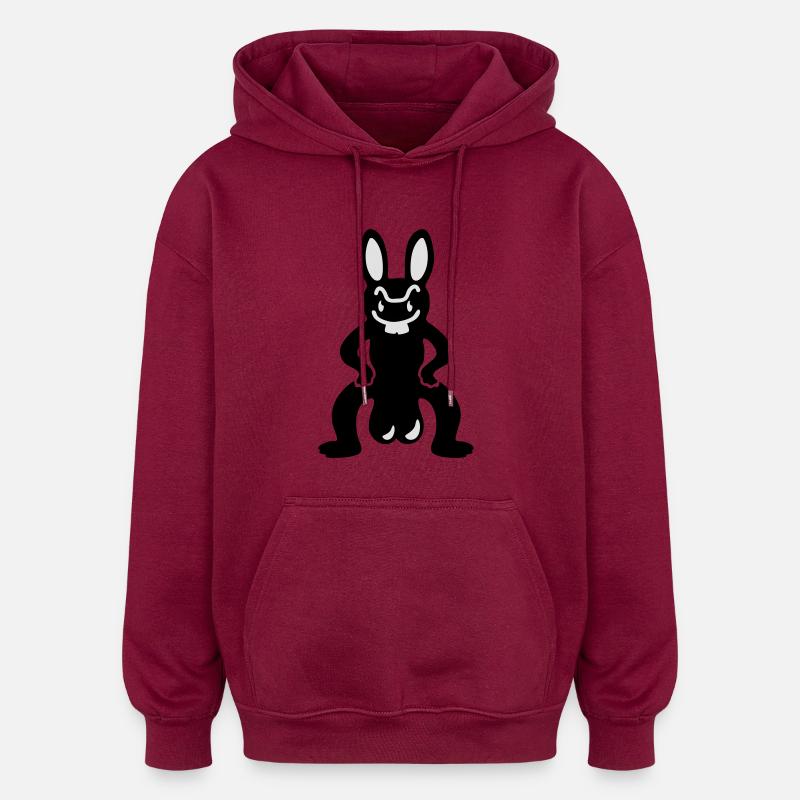 Bunny with eggs - Oversized Unisex Hoodie - burgundy