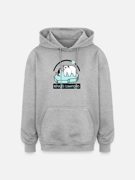 Réfugiés climatiques - Sweat à capuche oversize unisexe - bordeaux